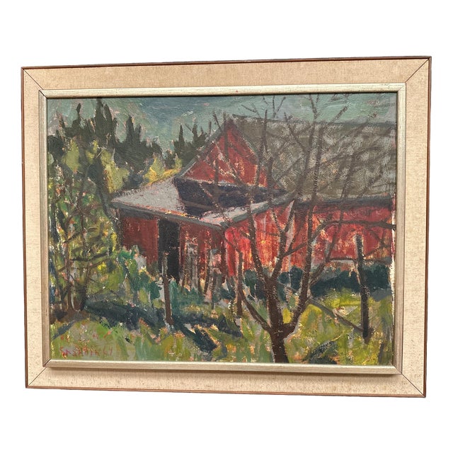 Svän Grandin, Barn, 1950s, Oil on Panel, Framed For Sale