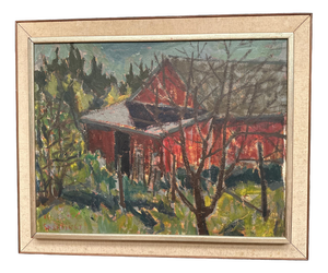 Svän Grandin, Barn, 1950s, Oil on Panel, Framed