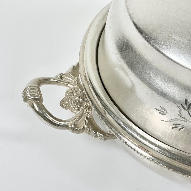 Metal Early 20th C. Antique Hollywood Regency English Style Silverplate Butter Dish & Knife - 4 Piece Set For Sale - Image 7 of 16