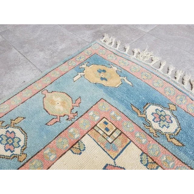 1960s Floral Design Wool Area Rug For Sale - Image 4 of 11