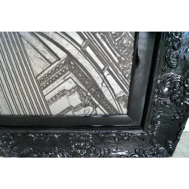 2010s Hollywood Regency Signed Tony Koukos Metal Art Framed Prints - a Pair For Sale - Image 5 of 12