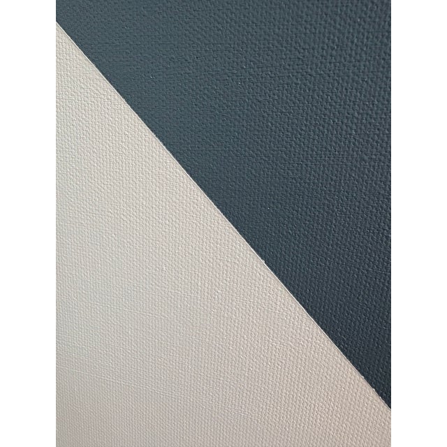 Wood Contemporary Geometric Abstract Op Art Triptych Painting on Canvas in Neutrals Gray and Taupe, Framed For Sale - Image 7 of 8