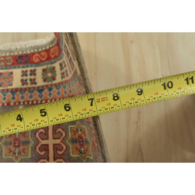 Kazak Runner 2’7” X 9’8” Gray Wool Tribal Hand-Knotted Oriental Rug For Sale - Image 11 of 13