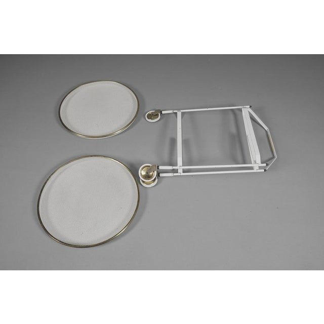 Mid-Century Modern Bar Cart with Removable Trays in the style of Mategot, 1950s For Sale - Image 12 of 14