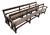 Large Wood Arm and Back Benches, Set of 2 For Sale
