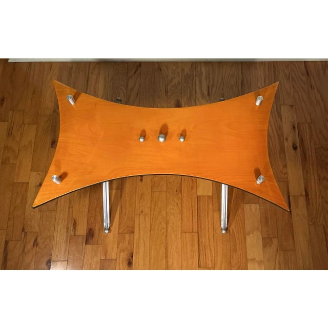 Vintage Glass Birch and Aluminum Rectangular Coffee Table For Sale - Image 9 of 12