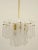 Kinkeldey Icicle Brass Ice Glass Chandelier attributed to Kinkeldey, Germany, 1960s For Sale - Image 4 of 11