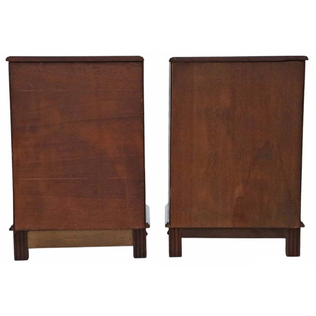 Brown Antique Carved Walnut Bedside Tables, 1890s, Set of 2 For Sale - Image 8 of 10