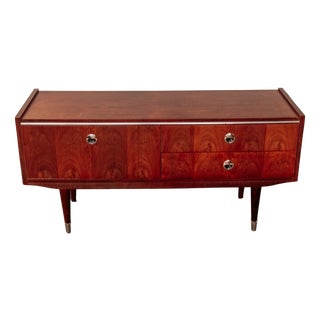 Mid-Century Indonesian Rosewood Veneer and Chrome Lowboard Dresser, 1960s For Sale