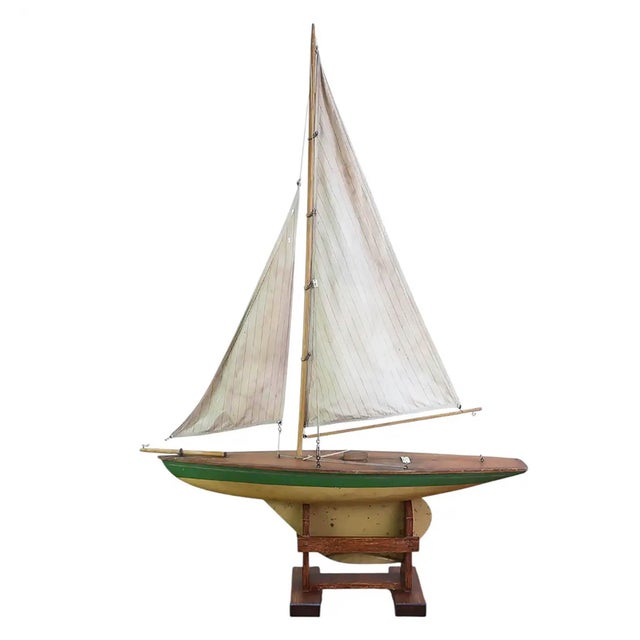 Green Vintage Iona Pond Fame Yacht, 1930s For Sale - Image 8 of 8
