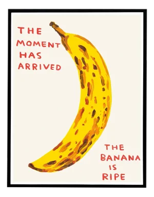 David Shrigley, The Moment Has Arrived, 2021, Lithograph Poster, Framed