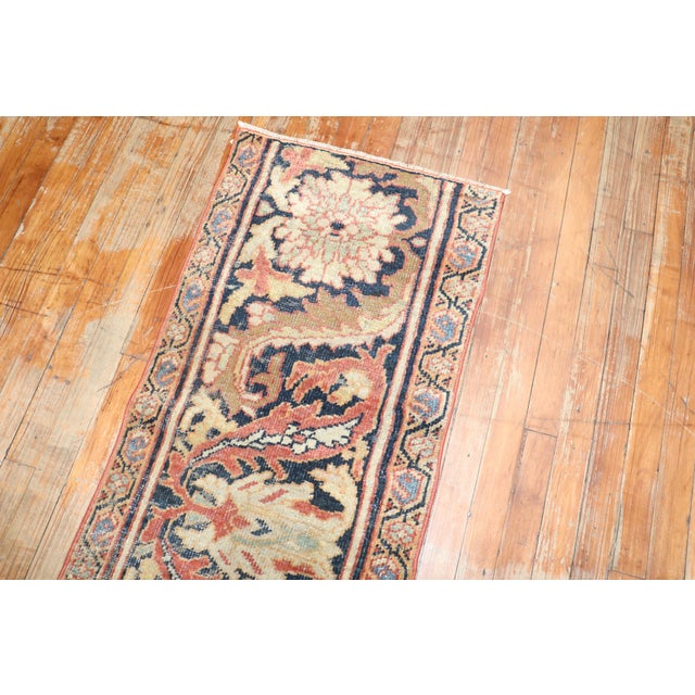 Textile Antique Persian Mahal Fragment Runner - 1'9" x 8'6" For Sale - Image 7 of 9