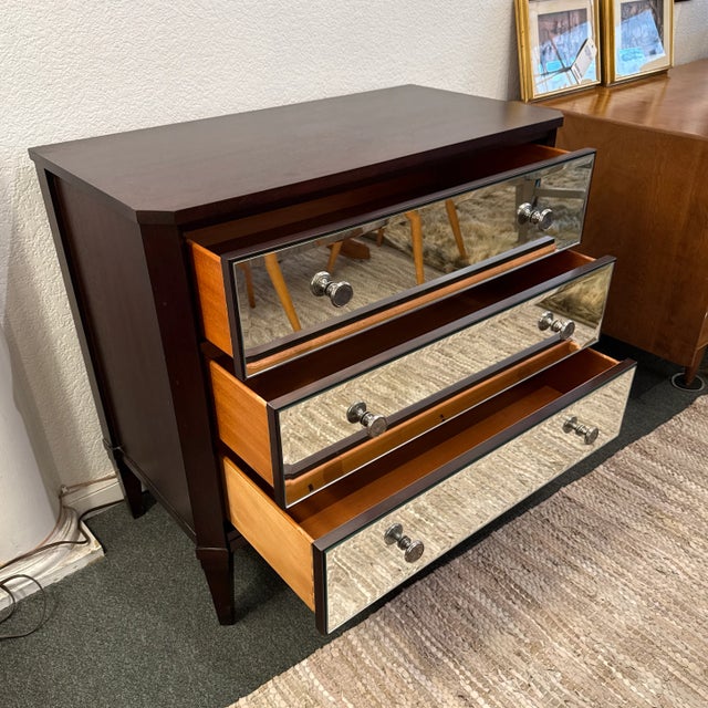 Design Plus Gallery presents a Veronica Mirrored Chest from Ethan Allen. This chest of three drawers leans on the...