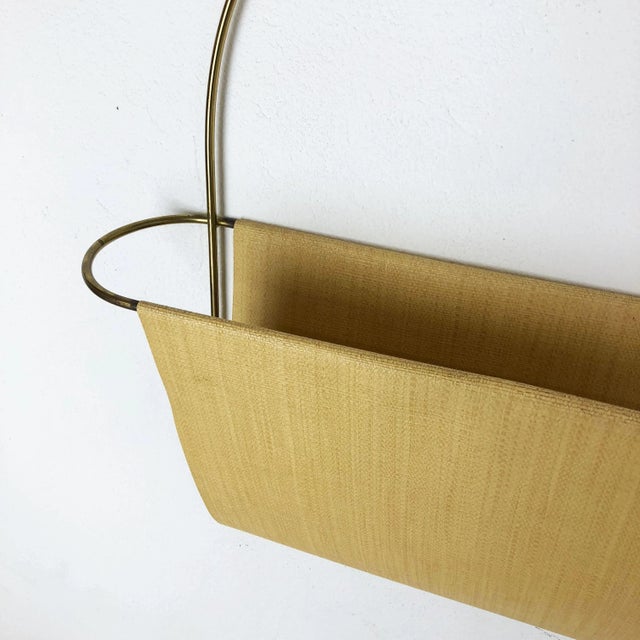 Vintage Brass Wall Hanging Magazine Holder, Austria, 1950s For Sale - Image 12 of 18