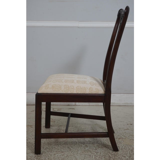 Chippendale Set of 6 Henkel Harris Mahogany Chippendale Style Side Dining Chairs For Sale - Image 3 of 18
