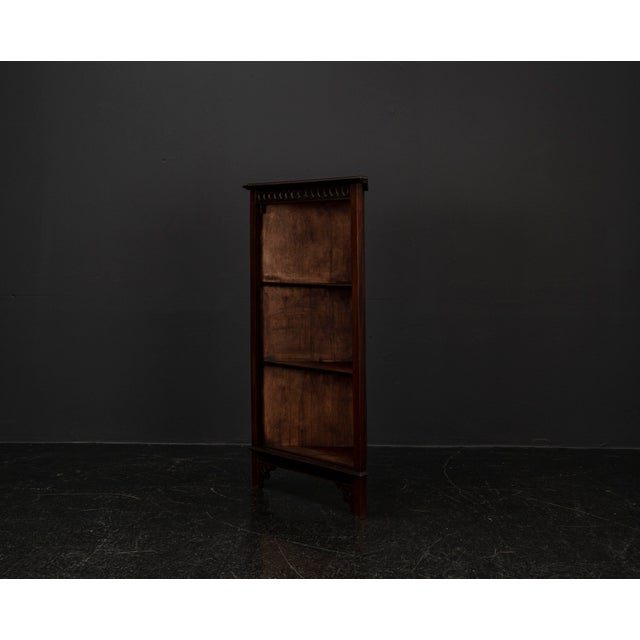 Three-Tier Corner Shelf with Ornamental Kymation Molding, 1920s For Sale - Image 4 of 18