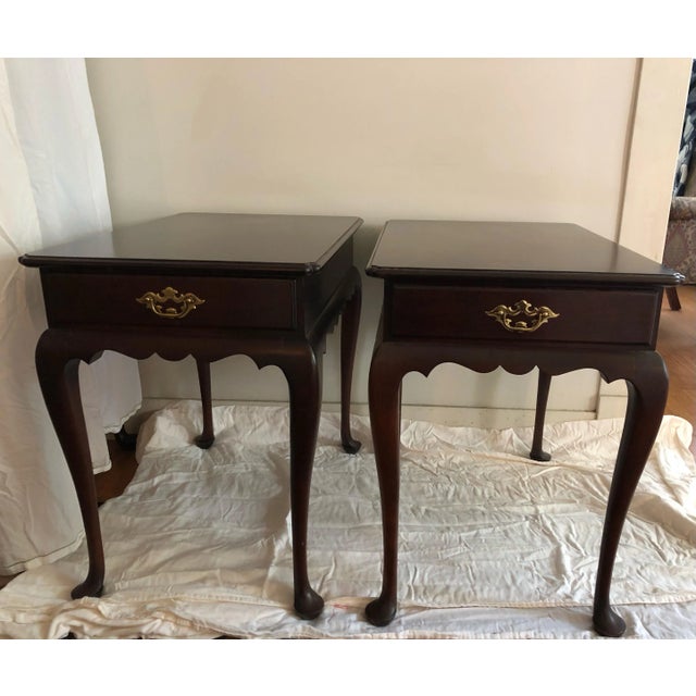 1980s Statton Trutype Americana Cherry End Tables - Set of 2 For Sale - Image 11 of 11