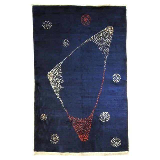 20th Century Blue, Red & White Psychedelic Rug by Zeki Muren, 1970s For Sale - Image 15 of 15