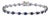 Art Deco 6.13ct Blue Sapphire Diamond Mexican Tennis Bracelet in 14k Gold For Sale
