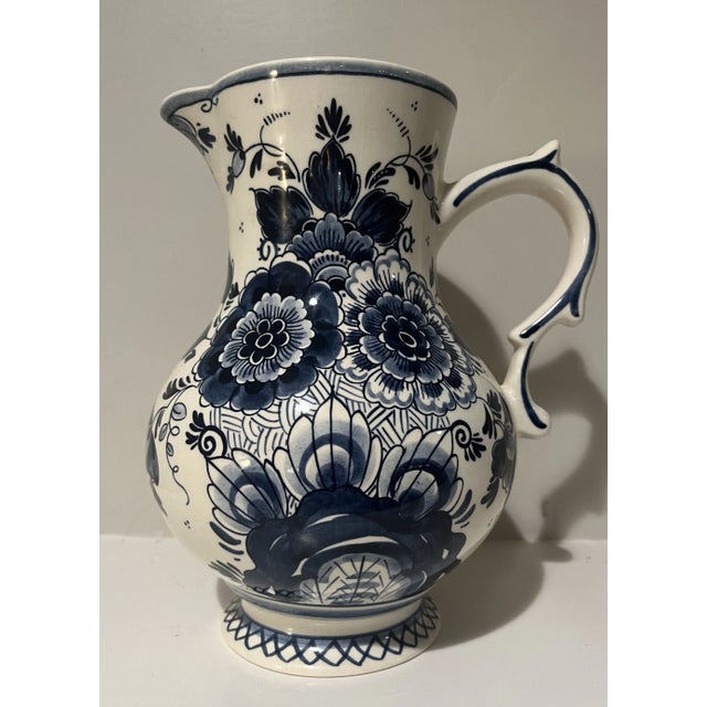 Vintage Royal Goedewaagen Delfts Blown Hand Painted Pitcher For Sale - Image 6 of 6