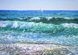 Sea. The Waves.Modern Original Painting. Arts Bound