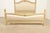 Wood Henredon Style French Regency Louis XVI Cream Crackle Lacquered Upholstered King Size Bed For Sale - Image 7 of 14