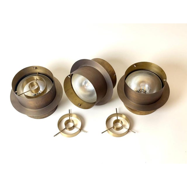 German Brass Architectural Ceiling Light Lamp, 1960s For Sale - Image 13 of 18