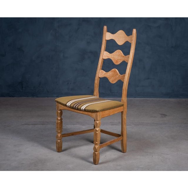 Wood Brutalist Oak Dining Chairs by Henning Kjærnulf, 1960s, Set of 6 For Sale - Image 7 of 10