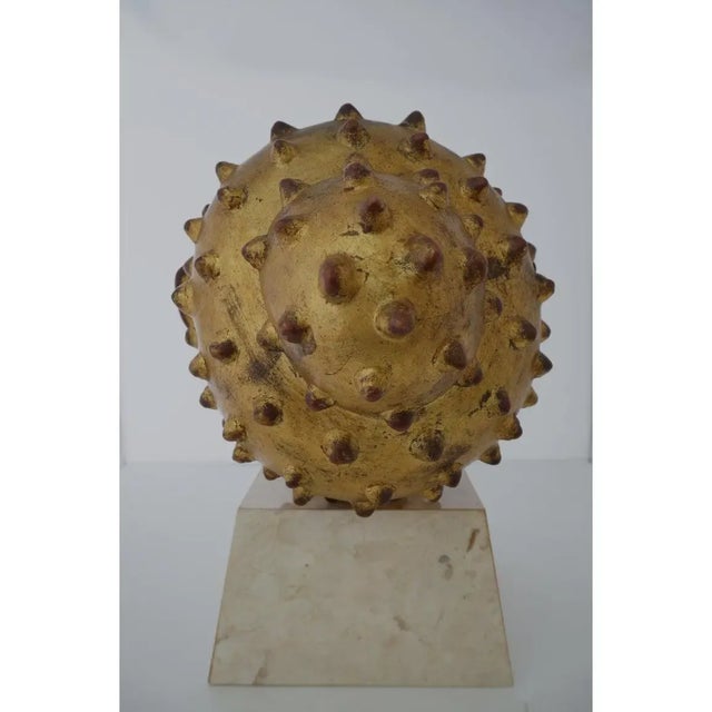 Gold Leaf on Terracotta Buddha Head Mid-Century For Sale In Miami - Image 6 of 10