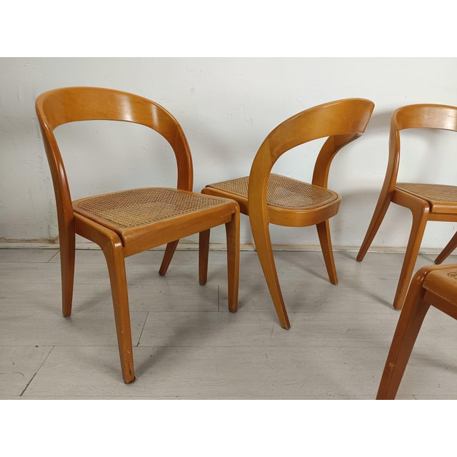 Wood Gondola Chairs from Baumann, 1980s, Set of 4 For Sale - Image 7 of 18