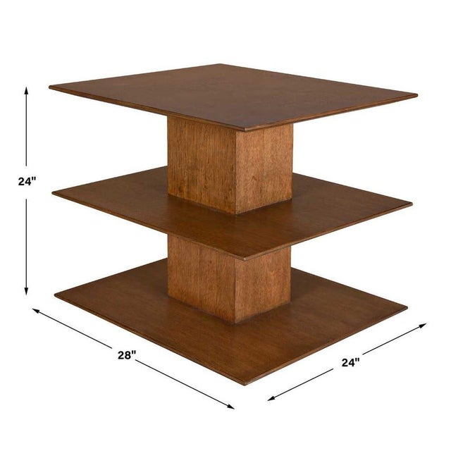 Stash objects in this beautifully-made table of flaky American white oak veneer. The top veneer is laid in a stylish...