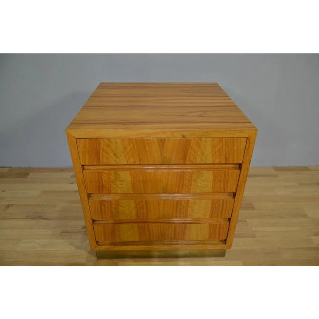 Small Chest of Drawers in Olive Briar and Brass, Italy, 1950s For Sale - Image 4 of 12