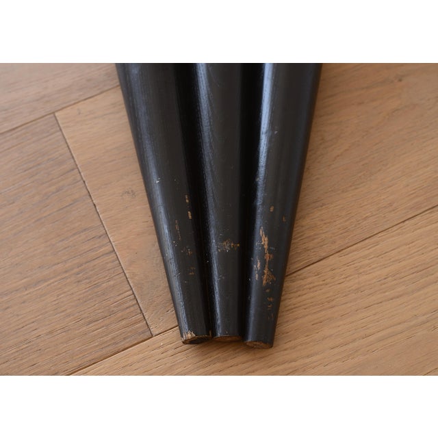 Mid Century Modern Kidney Shaped Glass Coffee Table With Cone Legs For Sale - Image 16 of 17