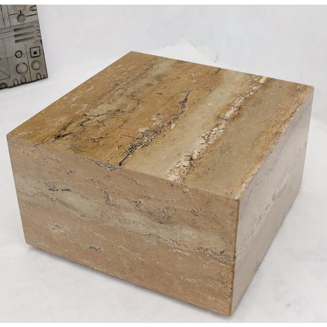 Cube Square Shape Travertine Marble Coffee Table on Wheels Chairish