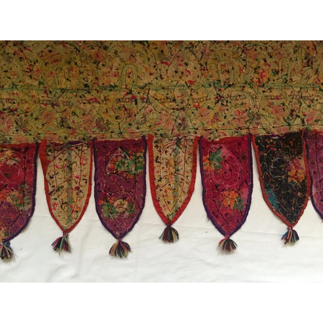 Indian Embroidered Mirrored Door Valance For Sale - Image 10 of 10