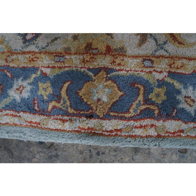 Woolmark Hand-Tufted Oriental Floral Eva Area Rug Beige Blue 5' X 8' For Sale - Image 11 of 13