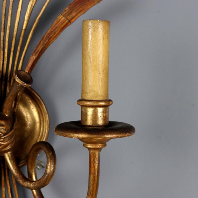 Wall Lights in Wrought Iron, Set of 2 For Sale - Image 6 of 7