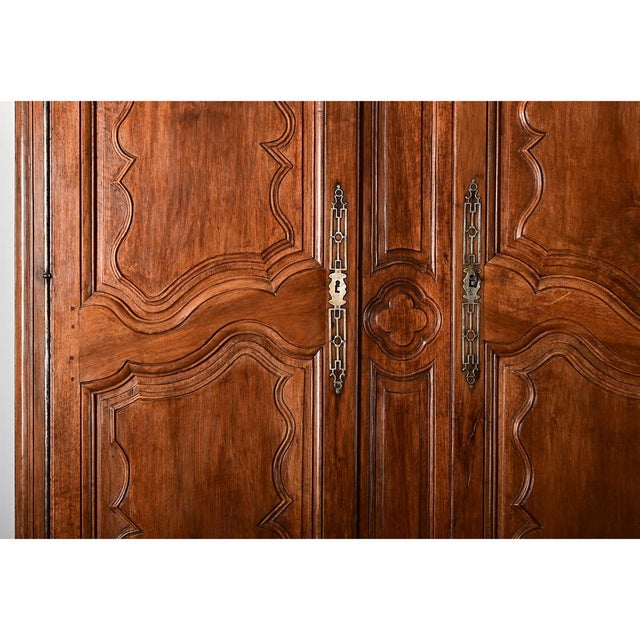 French 18th Century Massive Louis XV Carved Armoire For Sale - Image 11 of 14