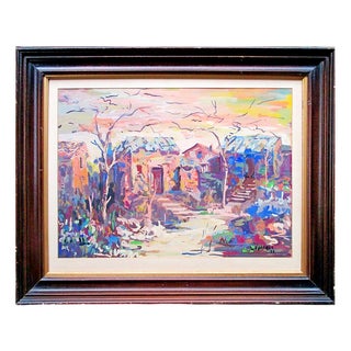 Charles Lapicque, Untitled (Home), Gouache on Paper, 1974, Framed For Sale