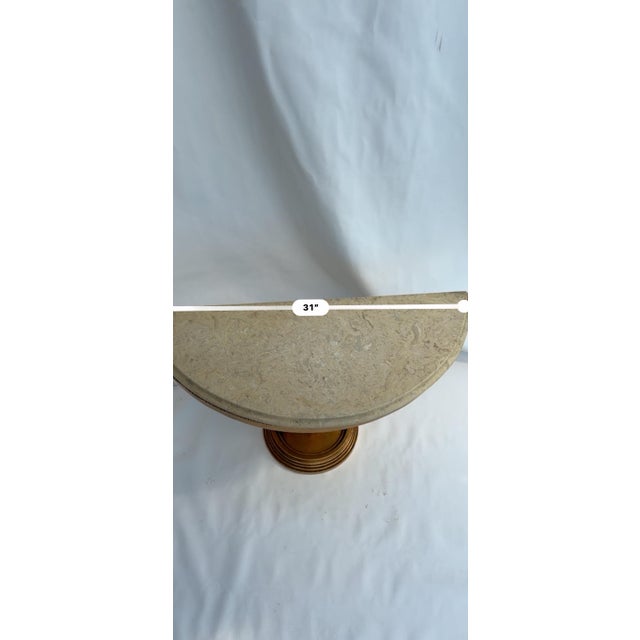 1960s Half Moon Console Marble Gold FlakeTable For Sale - Image 9 of 12