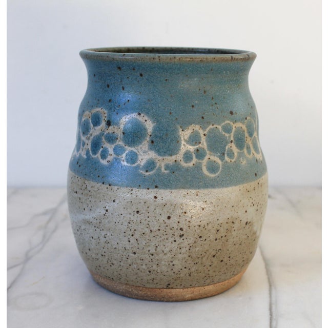 Mid-Century Modern Vintage Studio Art Drip Glaze Pottery Vessel or Vase For Sale - Image 3 of 5