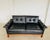 Vintage Scandinavian Black Buttoned Leather Sofa from Ikea, 1960s For Sale - Image 3 of 18