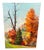 This vintage oil painting captures a serene, vivid autumn landscape rendered with rich impasto textures and expressive...