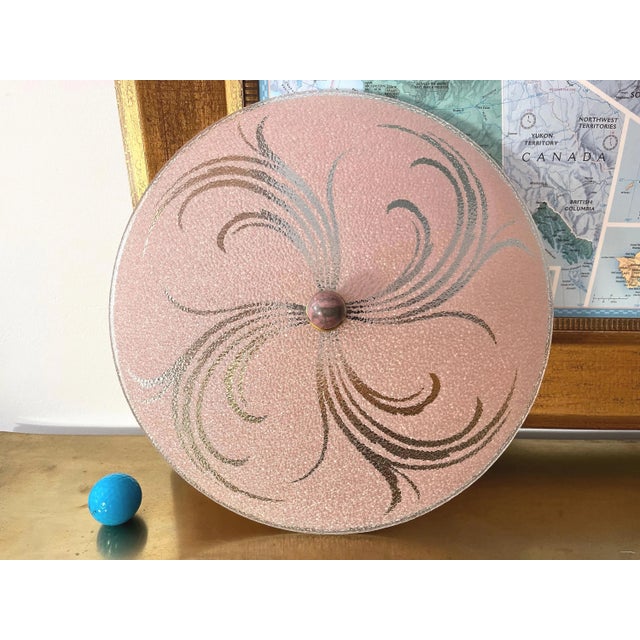 1950s Pink Leaf Sprays Ceiling Light For Sale - Image 12 of 18