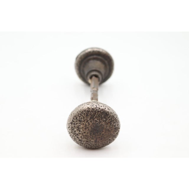 Antique Arts & Crafts Cast Iron Passage Door Knob Set For Sale - Image 4 of 10