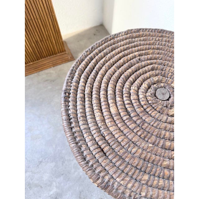 Folk Art Tripod Stand in Woven Straw, 1950s For Sale - Image 16 of 18
