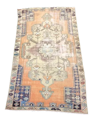 Turkish Anatolian Handmade Wool Pastel Oushak Rug - 4′2″ × 7′10″