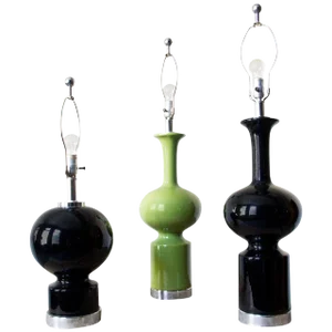 Mod Ceramic Lamps - a Pair