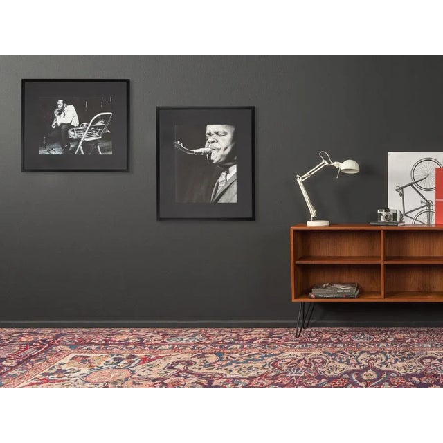 Peter j. Bailey jazz musician with saxophone. B / w art print on paper in a set of 2. Hanging framed with black...