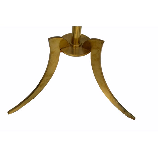 Brass 1950s Two Tone Patina Brass & Bronze French Midcentury Floor Lamp For Sale - Image 8 of 11